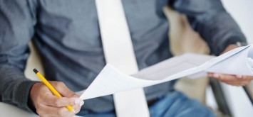 Businessman looking at documents