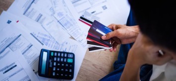Businessman with credit cards