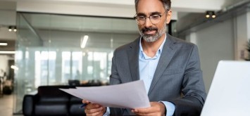 Businessman working on the laptop