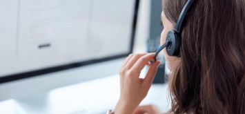 Woman in a call center