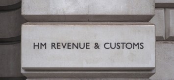 HMRC His Majesty Revenue and Customs sign in London, UK.
